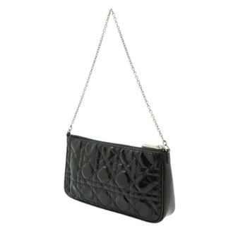 Dior Pre-owned Lady Dior Patent Leather Shoulder Bag - Dames - Pre-owned - Zwart - Maat: ONE Size Leer