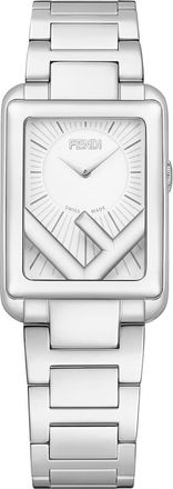 Fendi Run Away Rectangle Bracelet Watch, 22.5mm x 32mm in Silver at Nordstrom Rack