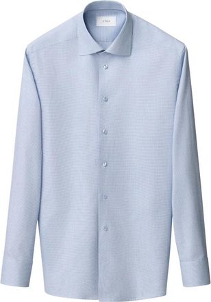 Eton Contemporary Fit Semi Solid Signature Twill Overhemd - Heren - Zakelijke Overhemden - Blauw - 5XL - Katoen - Overhemden