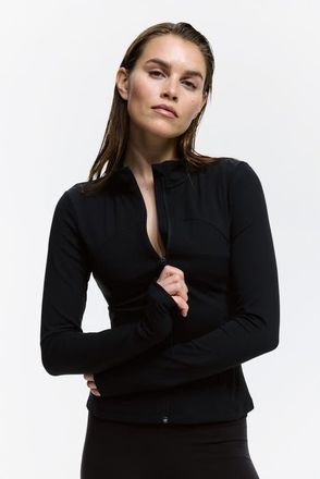 H&M Zip-through Sports Jacket With Softmove in Black at Nordstrom, Size X-Small