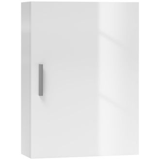 HOMCOM Homcom Armario De Ba&ntilde;o Pared, Mueble De Ba&ntilde;o Colgar Con Estantes Ajustables De Vidrio Templado, Ahorro De Espacio, 40x15x55 Cm, Blanco Brillo