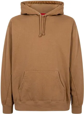 SUPREME cropped panels hoodie - unisex - Cotton - L - Brown