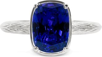 Sterling Forever Sterling Silver Mini Sapphire Cushion Ring