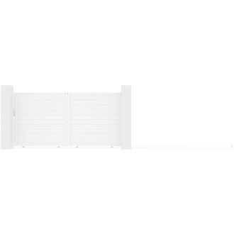 Vente-Unique Vente-unique - Cancello scorrevole L374 x H180 cm Alluminio pieno Bianco - nazario