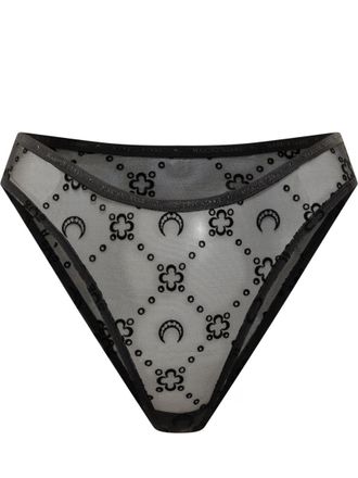 Marine Serre Marine Serre Tulle Briefs With Logo Embroidery