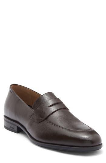 NEW BOSS-HUGO BOSS, Suede, “Driver”Loafers, Gray Penny Moccasin, Made in Europe NEW. BOSS SUEDE LOAFERS WITH LOGO PENNY TRIM Upper material  main image 3