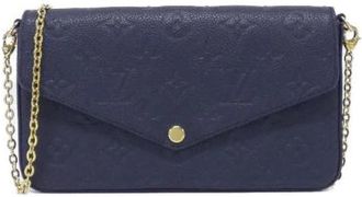 Louis Vuitton Pre-owned Monogram Empreinte Pochette Felicie Schoudertas - Dames - Vintage Schoudertas - Blauw - ONE Size - Leer - Vintage