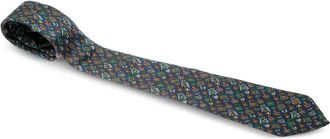 Dunhill pre-owned silk tie - men - Silk - One Size - Blue
