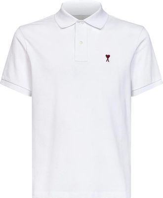 Ami Wollen Polotrui met Geborduurd Logo - Heren - Polos - Grijs - L - Wol - Tops