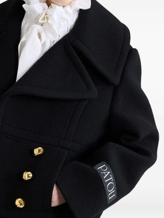 Nothing Written Black Vegetable Leather Pea Coat da 1.030,00