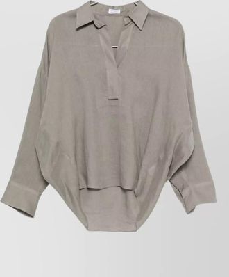 Brunello Cucinelli linen shirt long sleeves collared neck