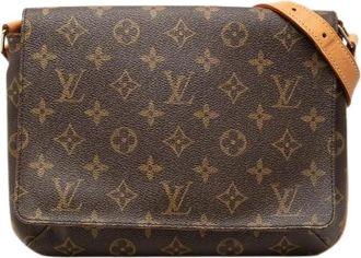 Louis Vuitton Pre-owned Musette Tango Monogram Schoudertas - Dames - Vintage Schoudertas - Bruin - ONE Size - Leer - Vintage