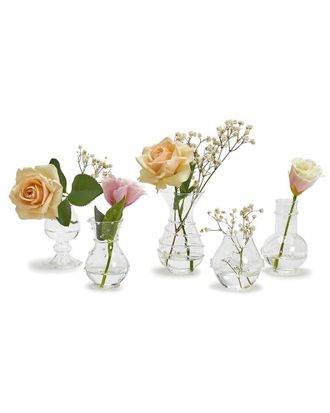 Two's Company Verre Set Of 5 Bud Vases