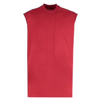 Rick Owens Sleeveless Tops, male, Red, Size: XS Cotton Tank Top