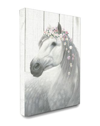 Stupell Industries Spirit Stallion Horse With Flower Crown Canvas Art Canvas Art