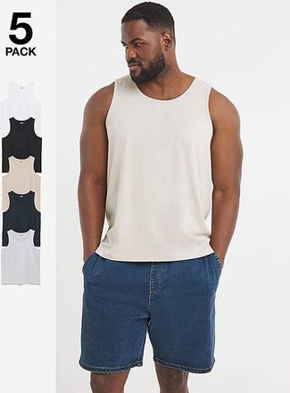 Jacamo 5 Pack Multi Pure Cotton Vests