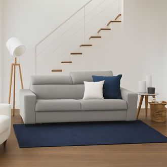 Dmora Talamo Italia - Sof&aacute; Fijo Monica, Gran Sof&aacute; De 2 Plazas, 100% Made In Italy, Sof&aacute; Sala De Estar, En Tela Acolchada, Con Reposacabezas Ajustable Y Repo