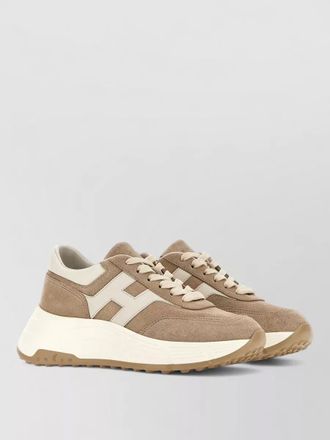 Hogan suede upper sneakers rubber sole design