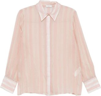 PESERICO Light Pink Shirt Collar Stripes Shirt