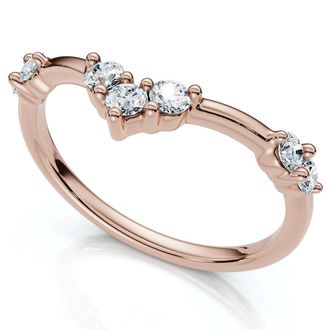Pompeii3 1/4Ct Diamond Diamond Guard Wedding Stack Ring 14k Gold or Platinum Lab Grown