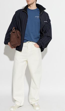 Eleventy T-shirt With Printed Logo, Mens, Blue