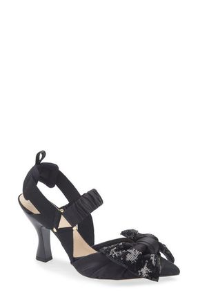 Fendi Colibri Bow Slingback Pump in Black at Nordstrom, Size 11.5Us