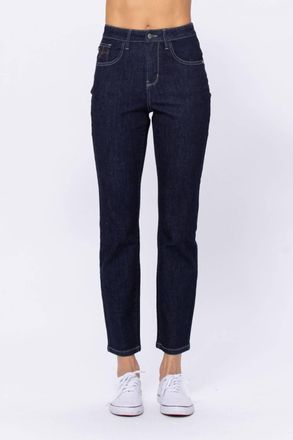 Judy Blue High Waist Mom Jeans In Dark Rinse Wash
