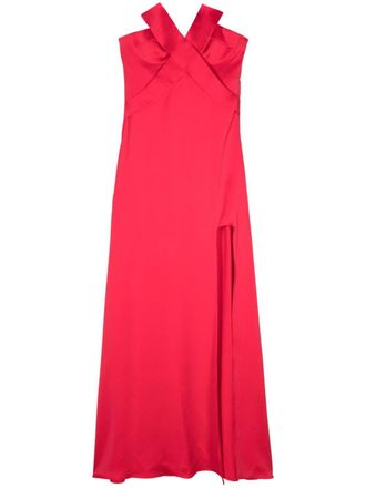 Genny strapless satin gown - Red
