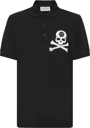 Philipp Plein Polo Shirt SS Skull&Bones - Heren - Polos - Zwart - XL - Katoen - Tops