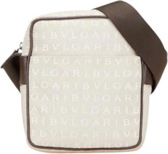 Bulgari Pre-owned Cross Body Bags, female, Beige, Size: ONE SIZE Pre-owned Canvas Shoulder Bag