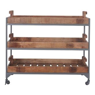 MisterWils Carro de madera y metal fruty - naturel - 98x110x46
