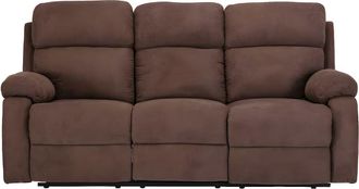 VENTE-UNIQUE.COM Sof&aacute; relax poli&eacute;ster 3 plazas marr&oacute;n 201x96cm