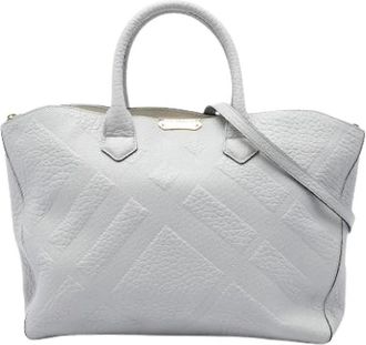 Burberry Pre-owned Dewsbury Tote Bag - Dames - Vintage Shopper - Grijs - ONE Size - Leer - Vintage