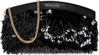 Michael Kors Athena Piccola Clutch Convertibile con Paillettes - - Bags - Donna - Nero - ONE SIZE