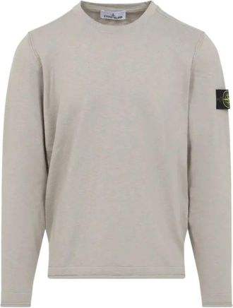 Stone Island Klassieke Sweater met Ronde Hals - Heren - Ronde hals truien - Grijs - 2XL - Truien & Vesten