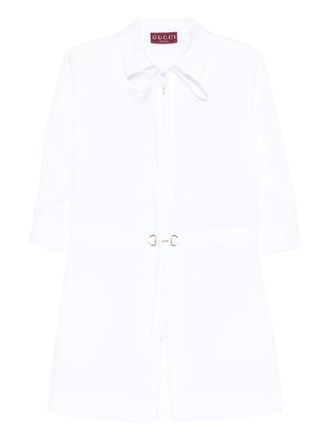 Gucci Horsebit-detail poplin dress - White