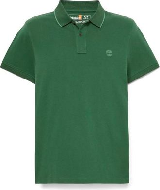 Timberland Millers River Printed Neck S/S Polo Polo-Shirt f&uuml;r Herren | gr&uuml;n