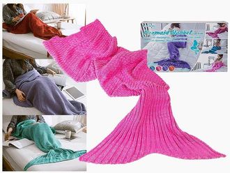 Trade Shop Trade Shop - Coperta Forma Coda Sirena Plaid Soffice Per Adulti Sirenetta 140x70cm Soft