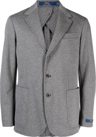 Polo Ralph Lauren single-breasted cotton-blend blazer - men - Cotton/Viscose/Polyester - S - Grey