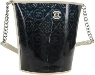 Chanel Pre-owned Vintage Bucket Shoulder Bag - Dames - Vintage Tas - Blauw - ONE Size - Leer - Vintage