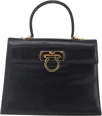 Ferragamo Pre-owned Lederen Handtas - Dames - Vintage Handtas - Zwart - ONE Size - Leer - Vintage