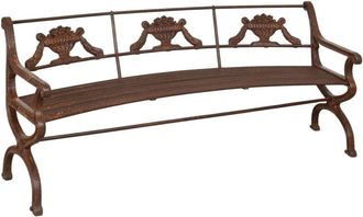 Biscottini International Biscottini - Outdoor bench iron 176x58x102 cm Garden bench Entrance sofa 3-seater metal bench for outdoors Garden chair cast iron