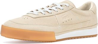 Lacoste Aura Leather Sneakers Mens Shoes Beige/Gum : 10.5 D - Medium