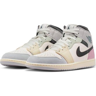 Nike Jordan Air Jordan 1 Mid SE Basketball Sneaker in Sail/Iced Jade at Nordstrom, Size 10.5