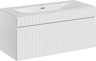 Petits Meubles Mueble lavabo individual encastrado tableros laminados blanco
