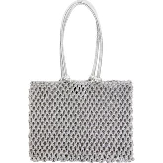 Clare Vivier Sandy Woven Market Tote in Silver at Nordstrom