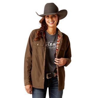 Ariat Womens Dilon Shirt Jacket Long Sleeve in Canteen, Size X-Small, by Ariat