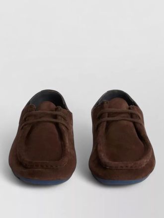 Jil Sander hood suede moccasin lace up loafers