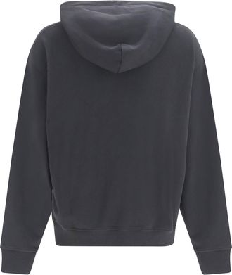 Palm Angels Mens Logo Hoodie Black-Off White Cotton Sweatshirts Sweater