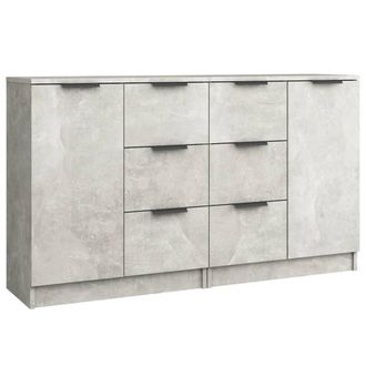 Berkfield Home Sideboards 2 pcs Concrete Grey 60x30x70 cm Engineered Wood | Size: 60 x 30 x 70 cm
